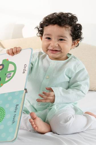 Green plain cotton  kurta pyjama