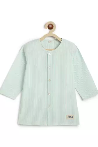 Green plain cotton  kurta pyjama