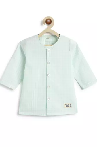 Green plain cotton  kurta pyjama