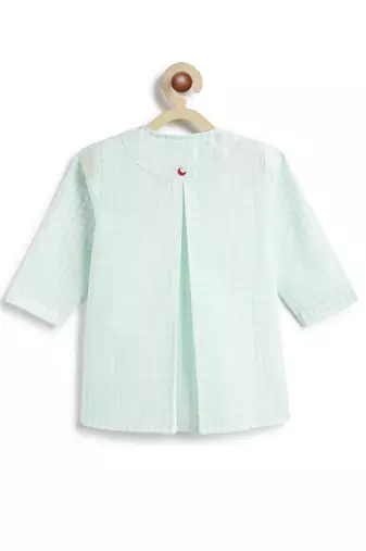 Green plain cotton  kurta pyjama