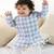 Blue plain cotton  kurta pyjama