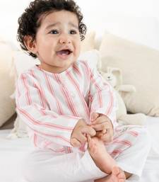 Orange plain cotton  kurta pyjama