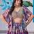 purple chinon zari work bridesmaid lehenga choli with dupatta