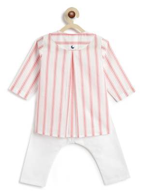 Orange plain cotton  kurta pyjama 3