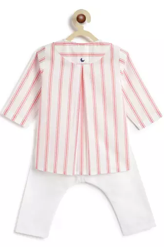 Orange plain cotton  kurta pyjama
