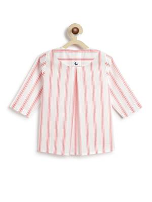 Orange plain cotton  kurta pyjama 4