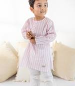 Pink plain cotton  kurta pyjama