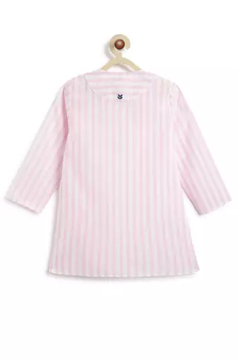 Pink plain cotton  kurta pyjama