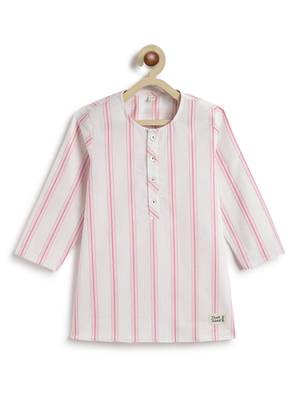 Pink plain cotton  kurta pyjama 4