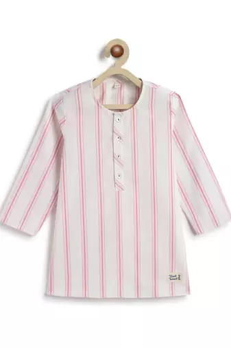 Pink plain cotton  kurta pyjama