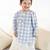 Blue plain cotton  kurta pyjama