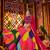 MULTICOLOR MIRROR WORK EMBROIDERED printed MASLIN STITCHED LEHENGA CHOLI