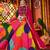 MULTICOLOR MIRROR WORK EMBROIDERED printed MASLIN STITCHED LEHENGA CHOLI