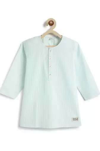 Green plain cotton  kurta pyjama