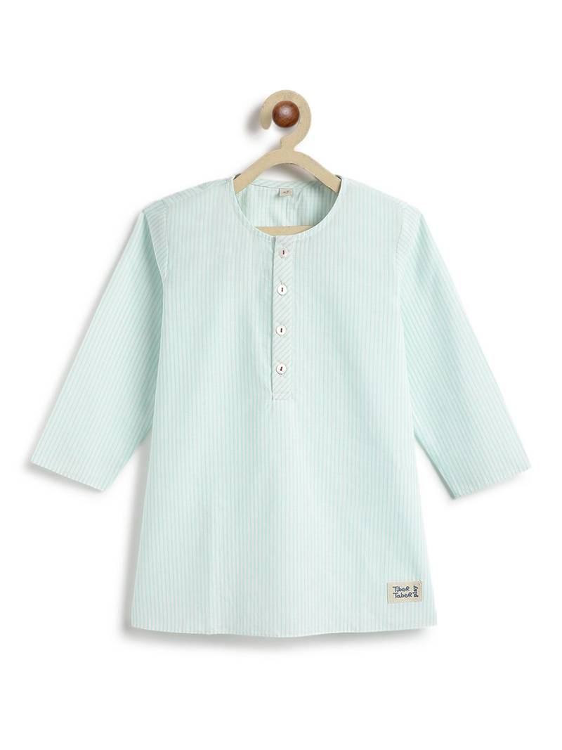 Green plain cotton  kurta pyjama