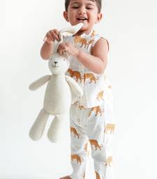 White printed cotton  kurta pyjama
