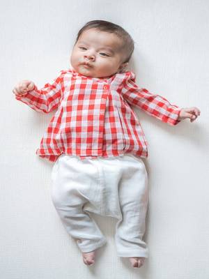 Red plain cotton  kurta pyjama 2