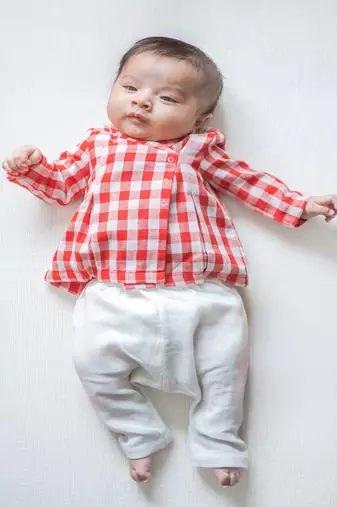 Red plain cotton  kurta pyjama
