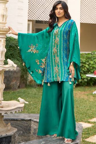Aster peacock premium fusion co-ord set
