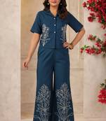 Mahua nile embroidery co-ord set