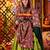 GREEN MIRROR WORK EMBROIDERED printed SILK STITCHED LEHENGA CHOLI