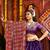 PURPLE MIRROR WORK EMBROIDERED printed SILK STITCHED LEHENGA CHOLI
