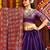 PURPLE MIRROR WORK EMBROIDERED printed SILK STITCHED LEHENGA CHOLI
