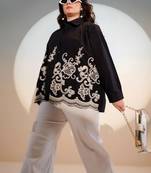 Tiara charcoal embroidery shirt