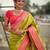 Lime Green Soft Silk Blend Saree With Zari Weaving Meenakari Design