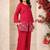 Mahua carmine embroidery cotton co-ord set
