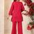 Mahua carmine embroidery cotton co-ord set