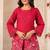 Mahua carmine embroidery cotton co-ord set