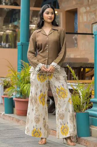 Hardik tan cotton co-ord set