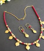 Beautiful Handmade Red Coin Necklace Set