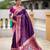 Magenta Soft Silk Blend Saree With Zari Weaving Meenakari Design