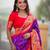 Purple silk blend saree with paithani & bandhani weaved pallu and blouse