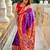 Purple silk blend saree with paithani & bandhani weaved pallu and blouse
