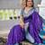 violet paithani saree with zari weawing Meenakari moon design with contrast blouse