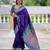 violet paithani saree with zari weawing Meenakari moon design with contrast blouse
