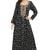 Floral printed A-line Jalabiya with Golden and multicolor threadwork 