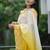 dark to light shaded yellow faux georgette embroidered indian wedding saree