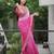dark to light shaded pink faux georgette embroidered saree