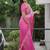 dark to light shaded pink faux georgette embroidered saree