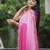 dark to light shaded pink faux georgette embroidered saree