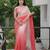 Delightful dark to light shaded peach faux georgatte embroidered indian bollywood saree