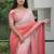 Delightful dark to light shaded peach faux georgatte embroidered indian bollywood saree