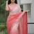 Delightful dark to light shaded peach faux georgatte embroidered indian bollywood saree