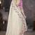 off-white crush georgette embroidered indian wedding saree