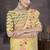 yellow crush georgette embroidered indian party wear saree
