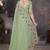 green crush georgette embroidered indian bollywood saree